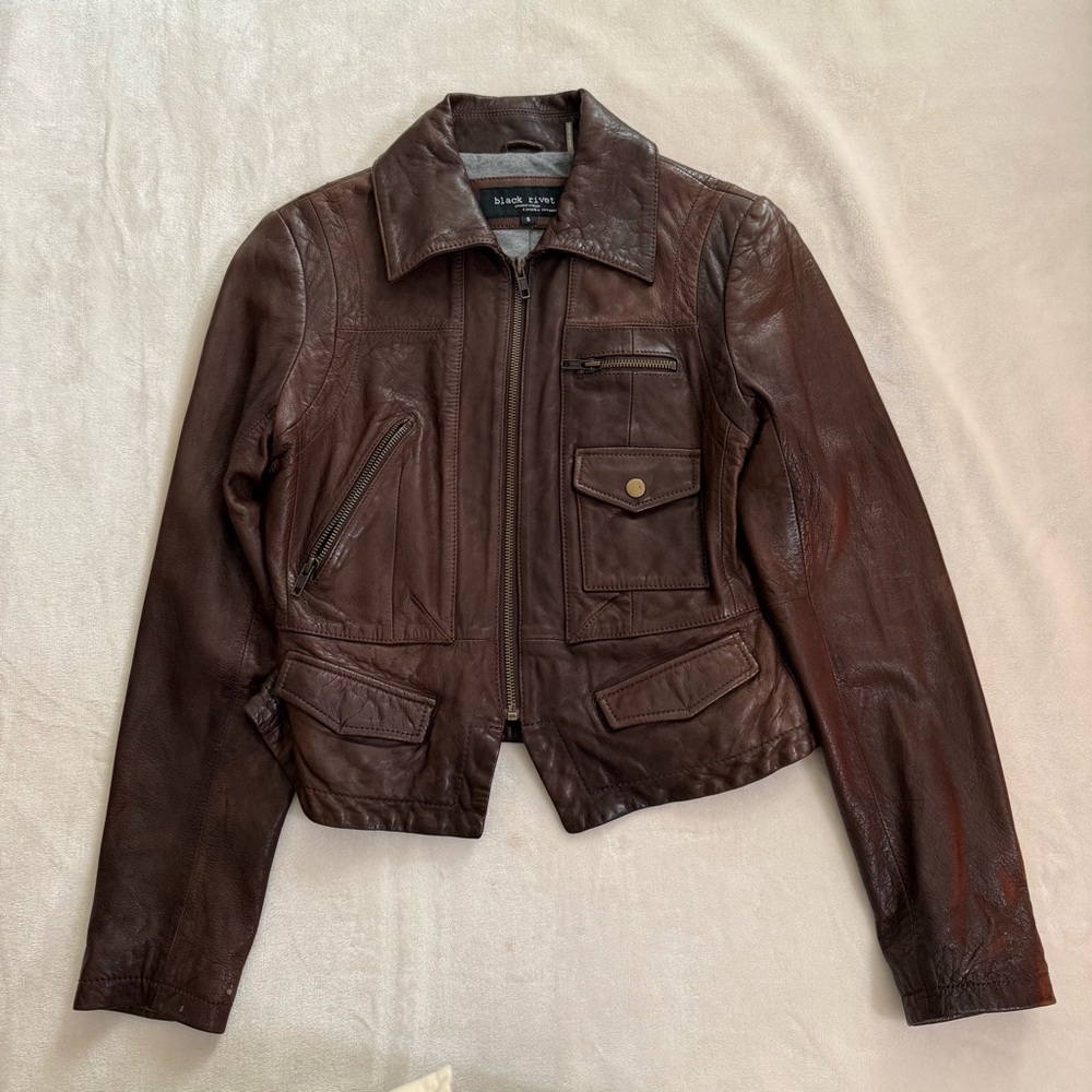 SOLD Black Rivet Leather Jacket
